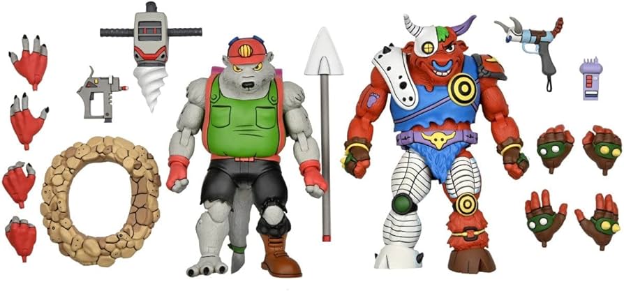 Amazon.com: NECA 81893 TMNT Cartoon Dirtbag/GROUNDCHUCK 2-Pack