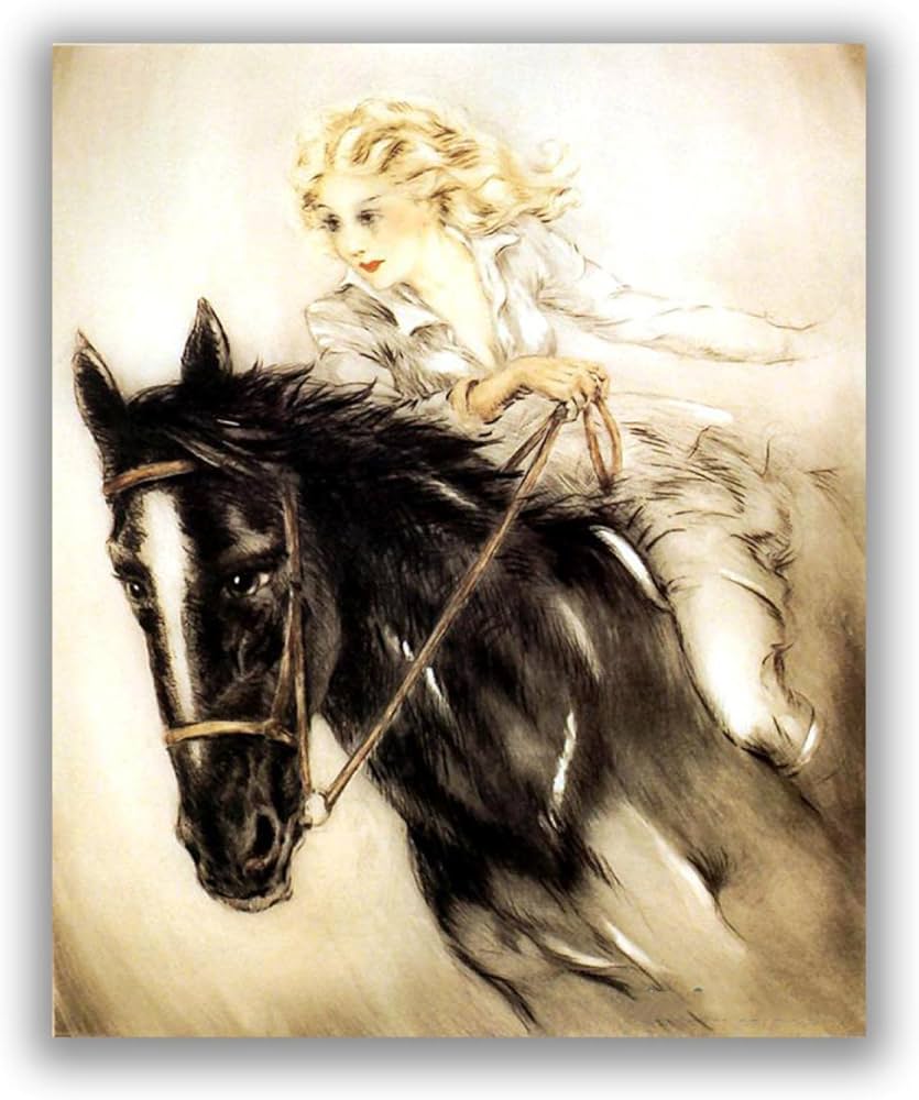 Amazon｜ルイ・イカール-有名な絵画の版画-馬女-油絵の複製-リビング