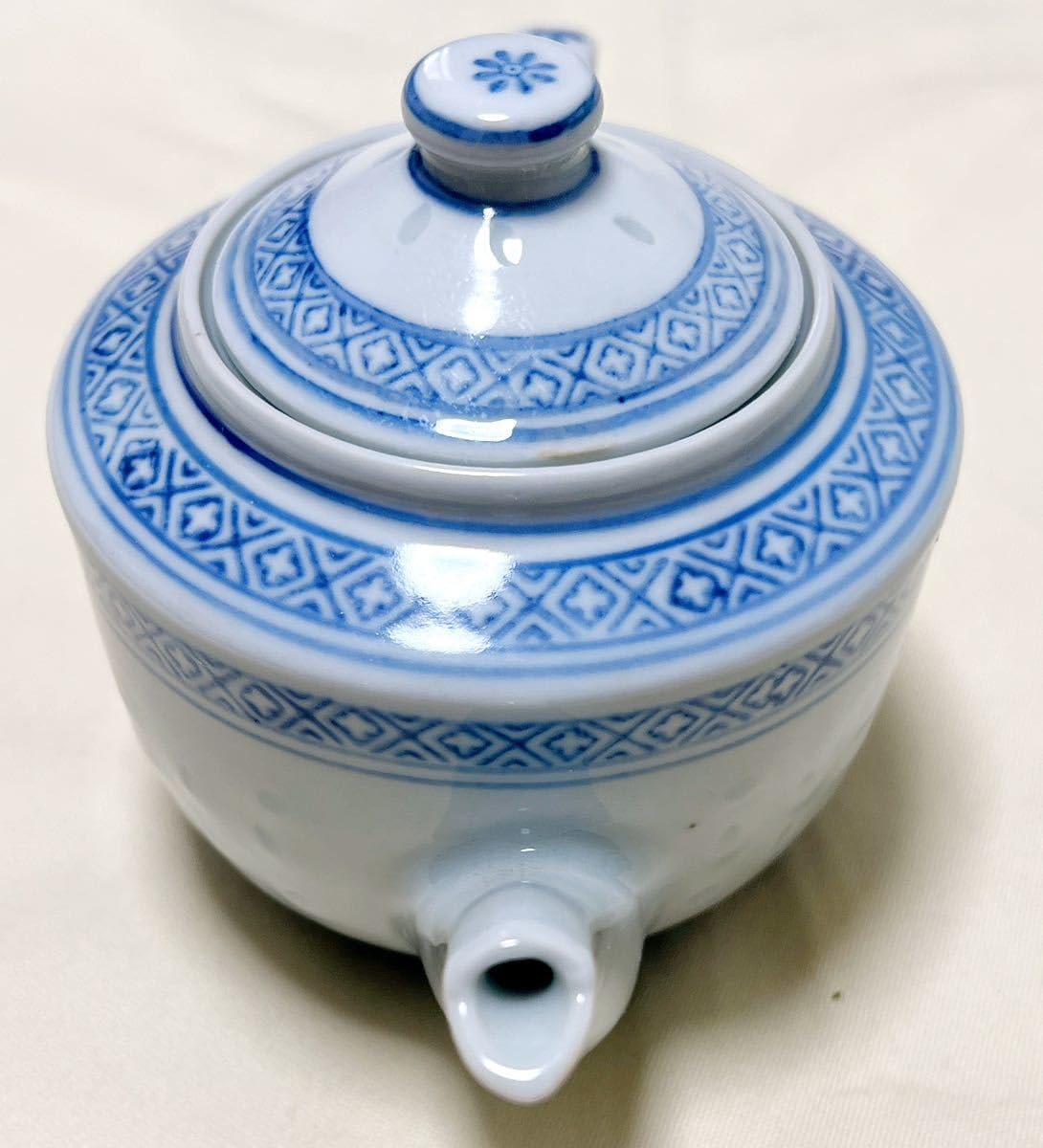 花瓶□中国古い染付 徳利型 瓢箪耳付き 鶴 龍紋 人物 古壷 景徳鎮 古玩