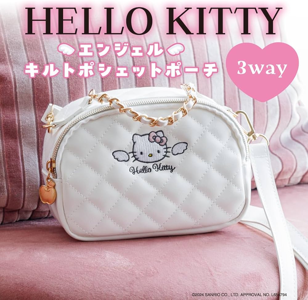 Amazon.co.jp: HELLO KITTY エンジェル キルトポシェットポーチBOOK