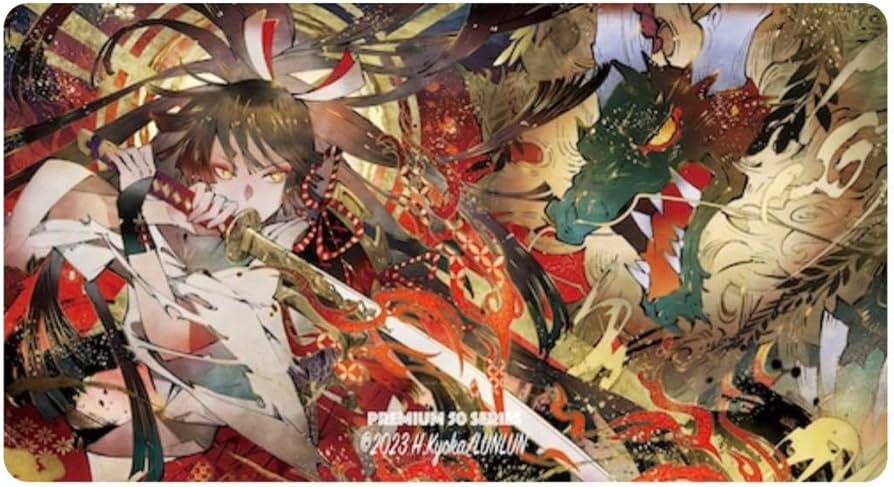 Amazon.co.jp: 世界50枚限定 MTG プレイマット 匈歌ハトリ 神を討つ 侍