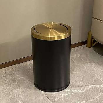 Amazon.com: YOJIA 9L / 2.4 Gallon Black Metal Trash can with Lid