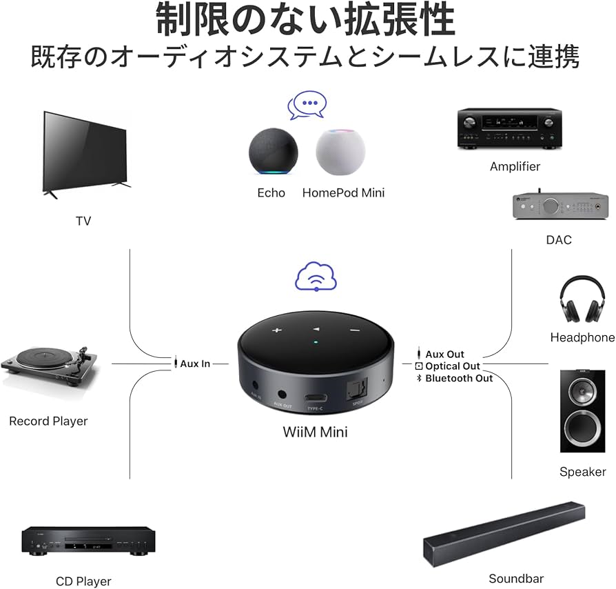 Amazon.co.jp: 【直輸入品】WiiM Mini AirPlay 2 ワイヤレスオーディオ