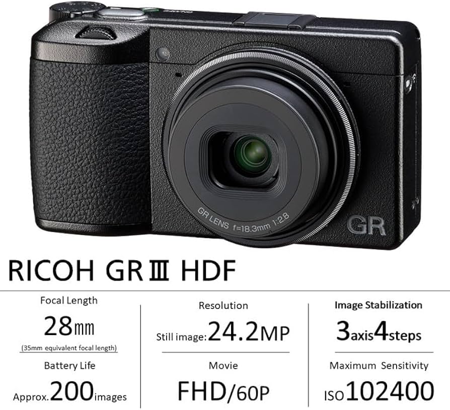 Amazon Canada: RICOH GR III HDF, Premium Digital Compact Camera