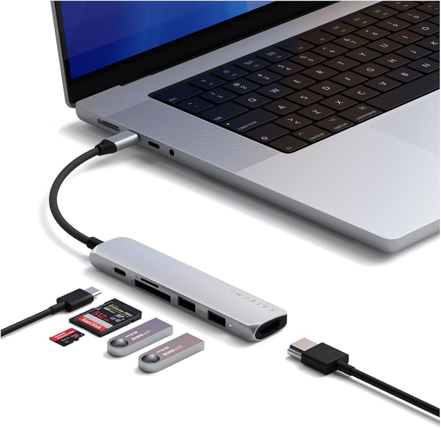 Amazon.com: Satechi 6 in 1 USB C Hub Multiport Adapter with HDMI
