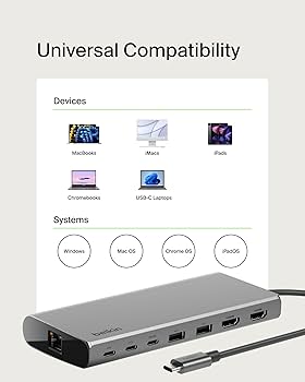 Amazon.com: Belkin Connect Universal USB-C 8-in-1 Dual Display