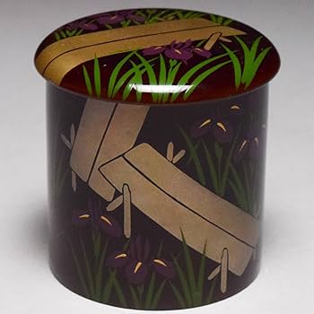 Amazon.co.jp: 吉田一峰八つ橋蒔絵金輪寺共箱茶道具茶器茶入棗漆器漆芸