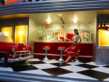 Amazon | 爆レアコカコーラ アメリカンダイナー ジオラマクロック 50s