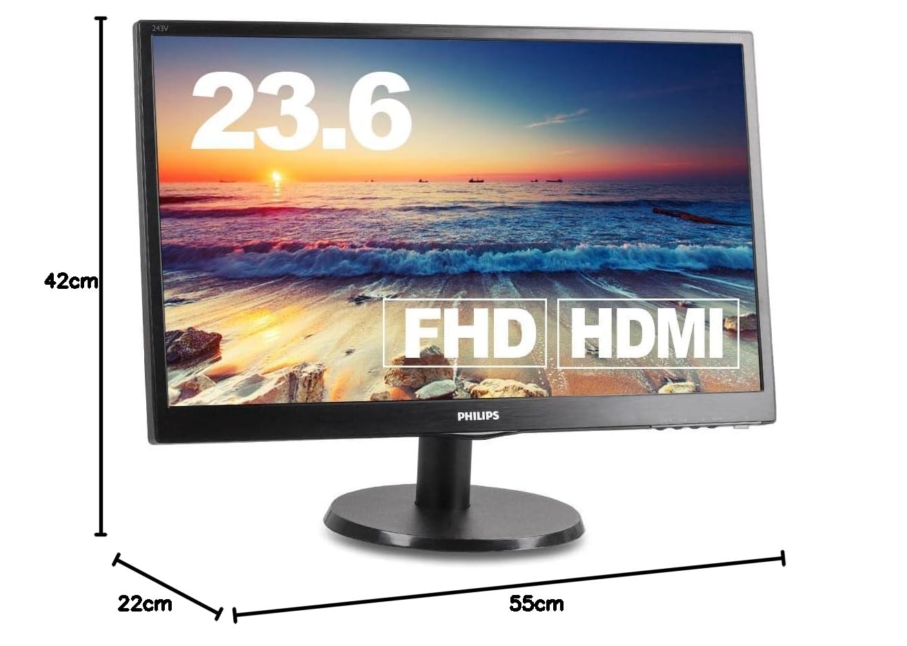 Amazon.co.jp: フィリップス 23.6インチLED液晶モニタ 243V5QHABA/11