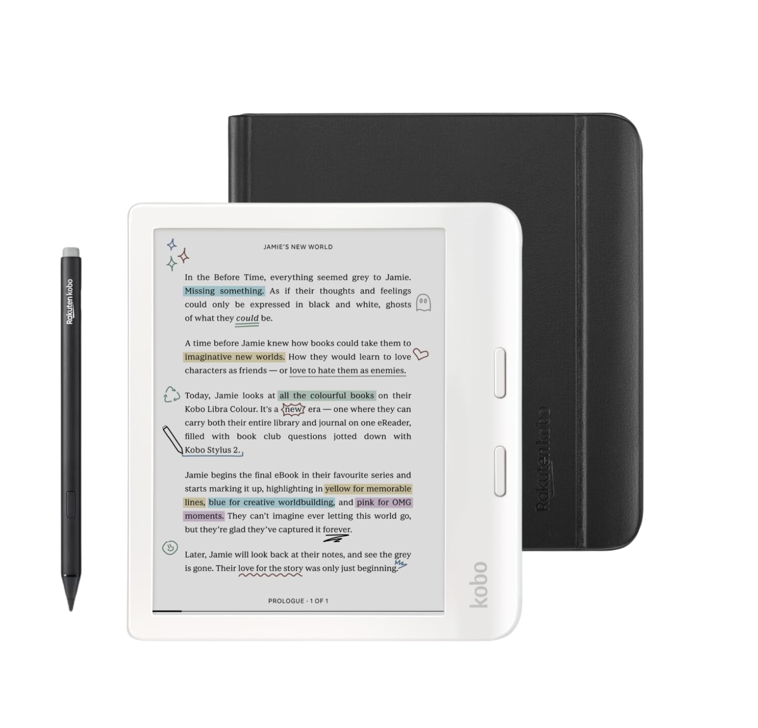 Amazon.com: Kobo Libra Colour White eReader with Case Bundle