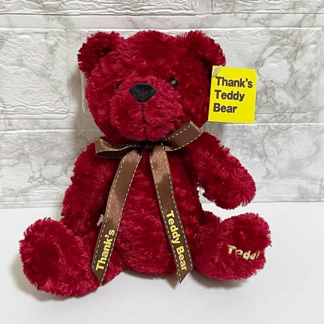 Amazon.co.jp: サンクス テディベア レッド 熊 くま ぬいぐるみ : おもちゃ