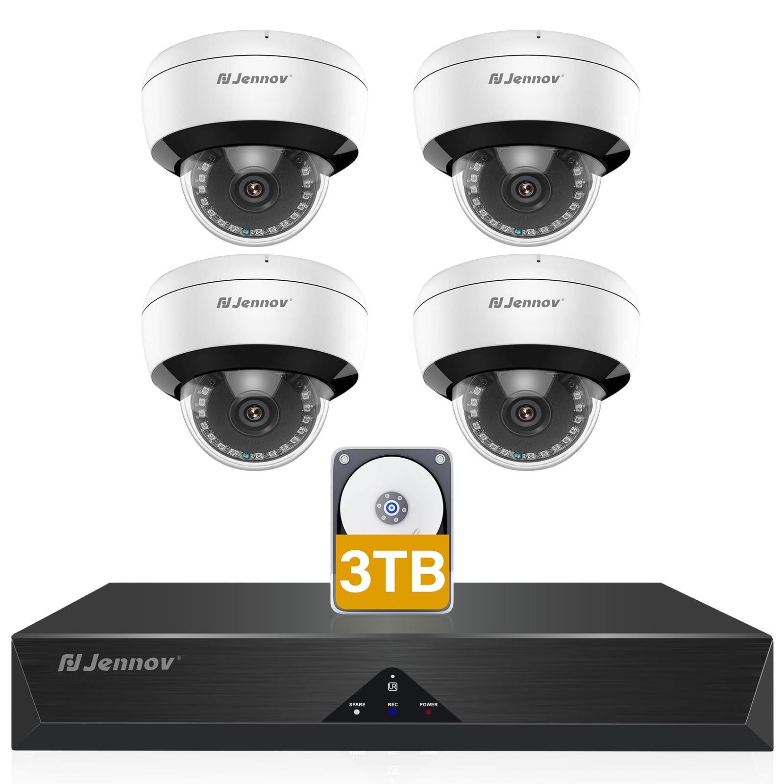 Amazon.co.jp: 【800万画素対応】JENNOV 防犯カメラ 屋外 poeドーム型