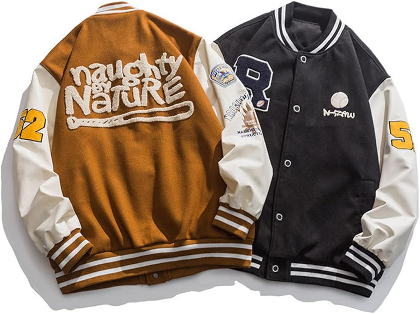 Amazon | スタジャン メンズ 大きいサイズ ブラウン 秋 ジャケット