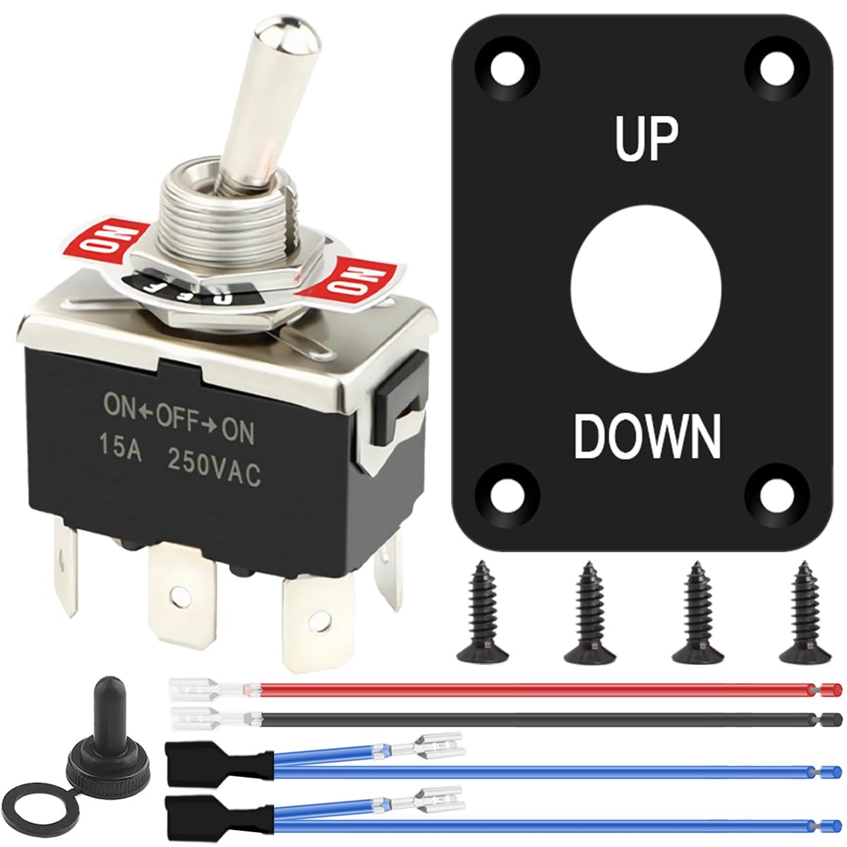 Amazon | Xiatiaosann 刹那的な逆極性トグル スイッチ 12 v 20 a DPDT