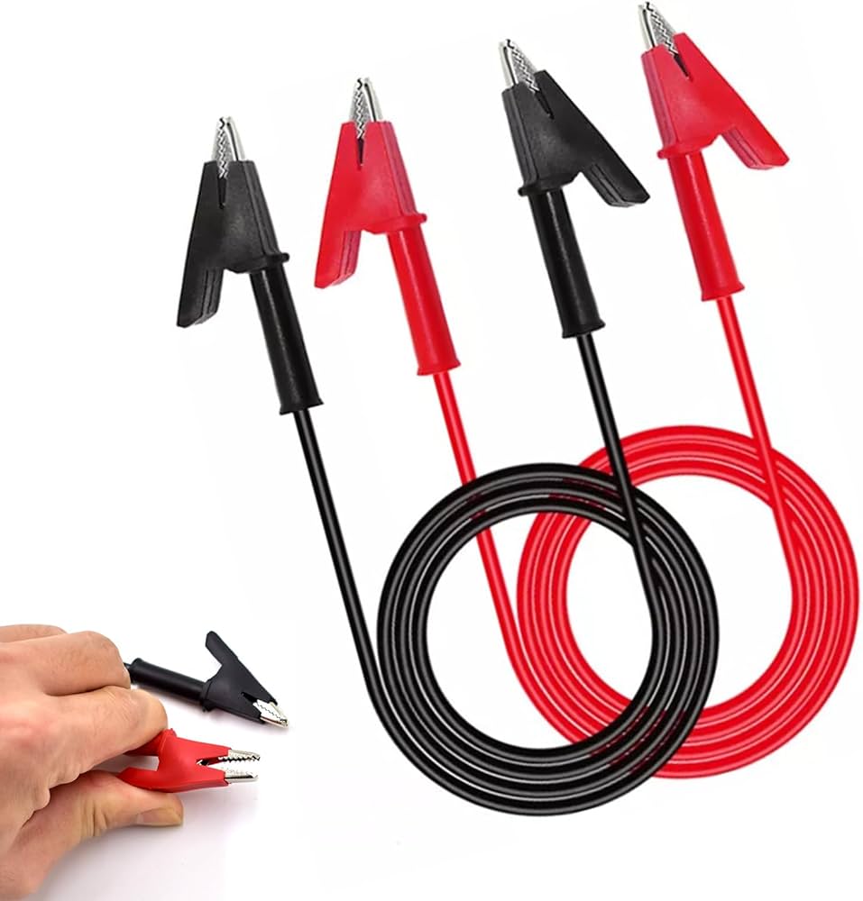 Amazon | ワニ口クリップ電気テストリードセット 1m 赤黒 2本組 両端