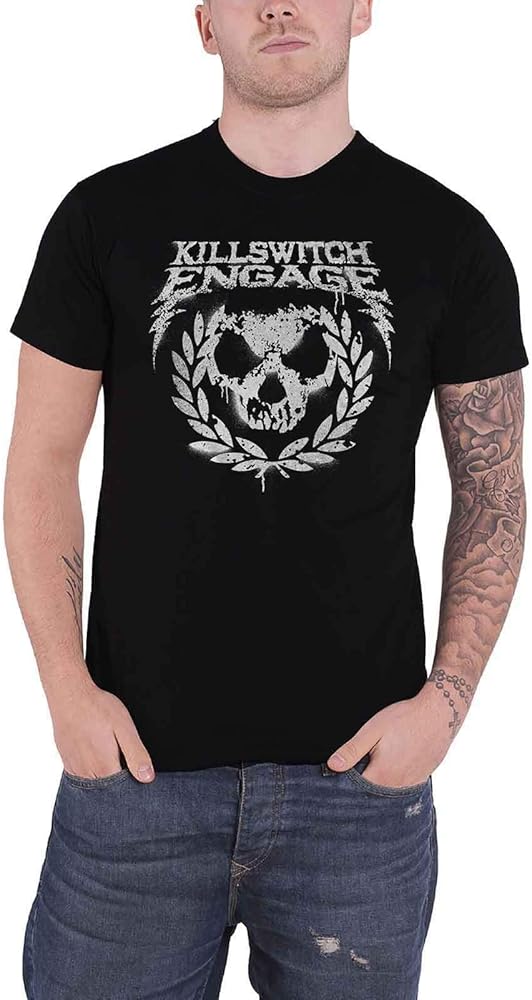 Amazon.com: Killswitch Engage Men's Skull Spraypaint T-Shirt Small
