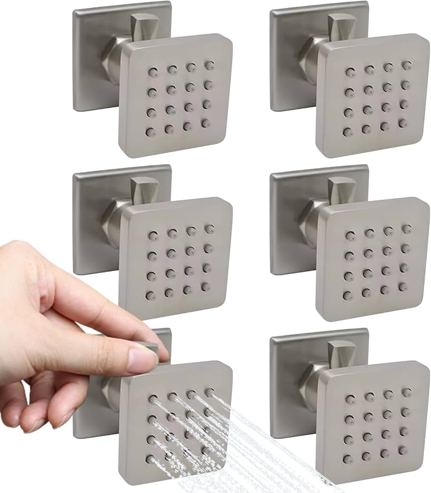 Backnets Solid Brass Independent Switch Shower Body Jets 6pcs Body