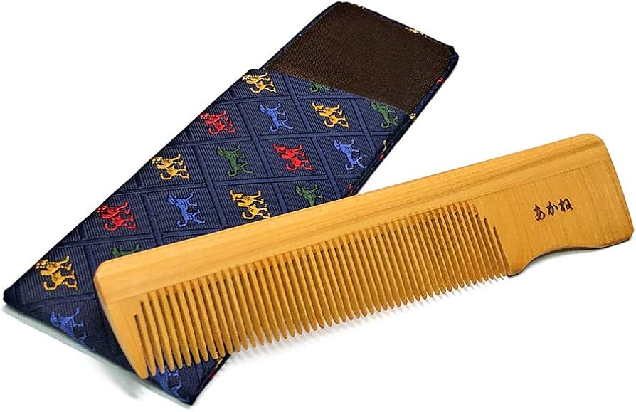 Amazon | あかね 男櫛 ケース付き(色・柄おまかせ) 1個 椿油仕上げ 柄