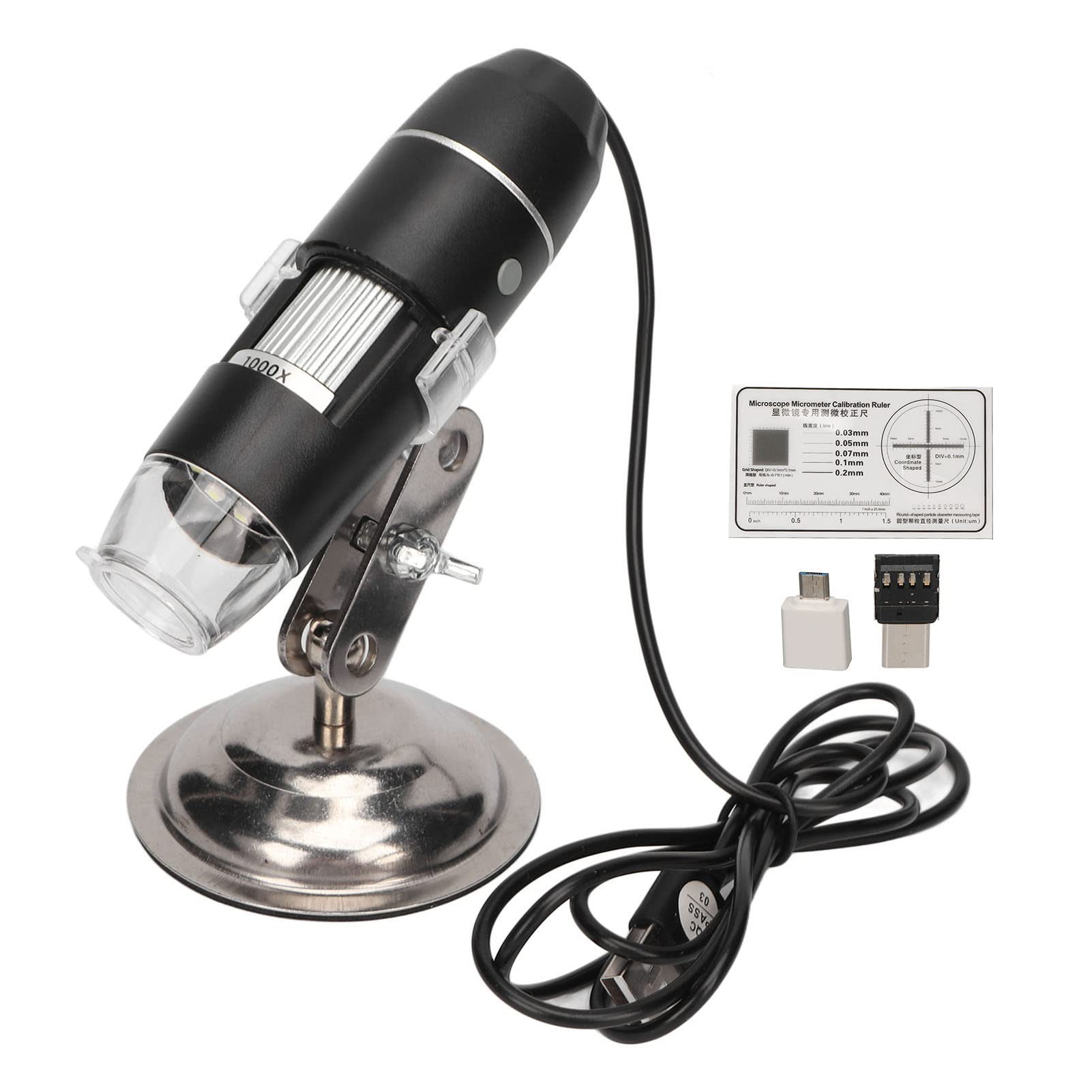 Amazon.co.jp: 皮膚頭皮検出器、1000倍の倍率の多機能毛髪顕微鏡 8つの