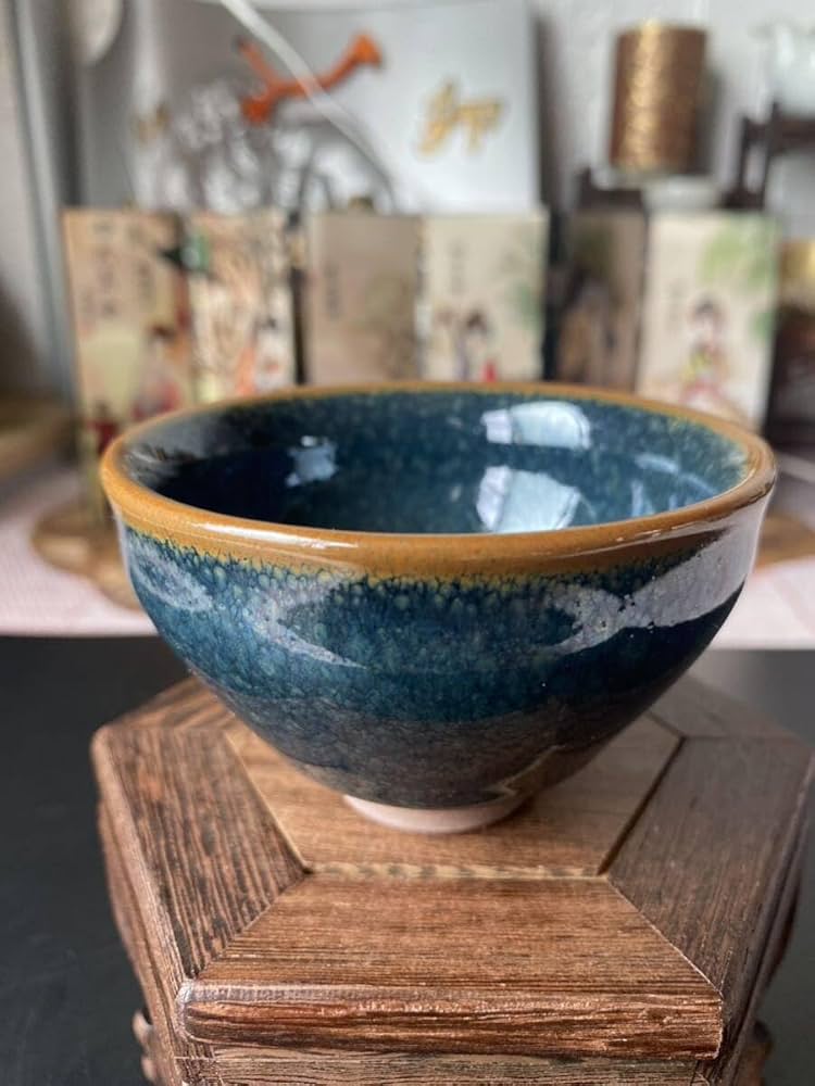 中国古美術・宋建窯風・曜変七彩油滴天目茶碗・抹茶碗・茶道具・茶器