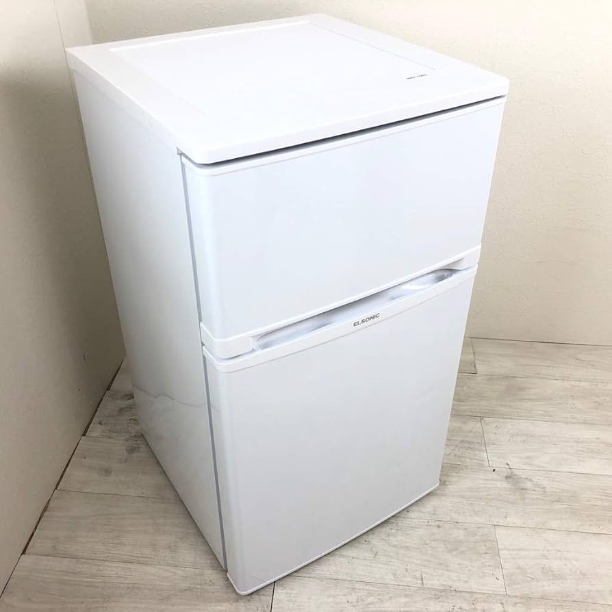 Amazon | ELSONIC 83L 2ドア冷蔵庫 EJ-R832W ホワイト | ELSONIC エル