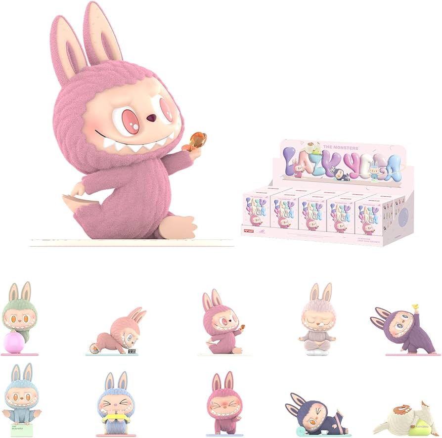 Amazon.com: POP MART The Monsters Lazy Yoga Series Figures, 10PCs