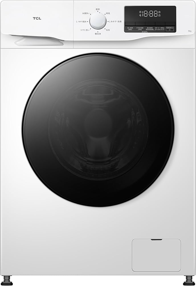 Amazon | TCL ドラム式洗濯機 奥行48㎝ 幅60㎝ 超薄型 節水型 洗濯6