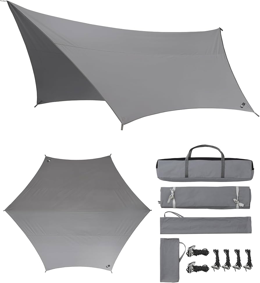 Amazon | TOKYO CRAFTS マカオンTC タープ ヘキサ型 グレー TC素材 4m