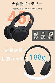 Amazon.co.jp: Picun ワイヤレスヘッドホン, オーバーイヤーヘッドホン