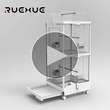 Amazon | Ruexue 鳥かご 透明アクリル製ドア＆多機能拡張口 文鳥