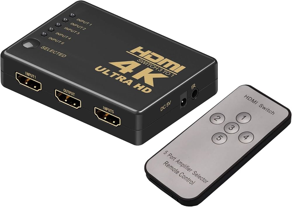 Amazon | 5入力1出力 リモコン付き HDMIセレクター 4K対応 手動切替 5