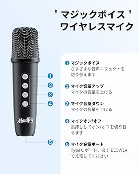 Amazon | Moukey 大人用カラオケマシン、子供用ポータブルPAシステム