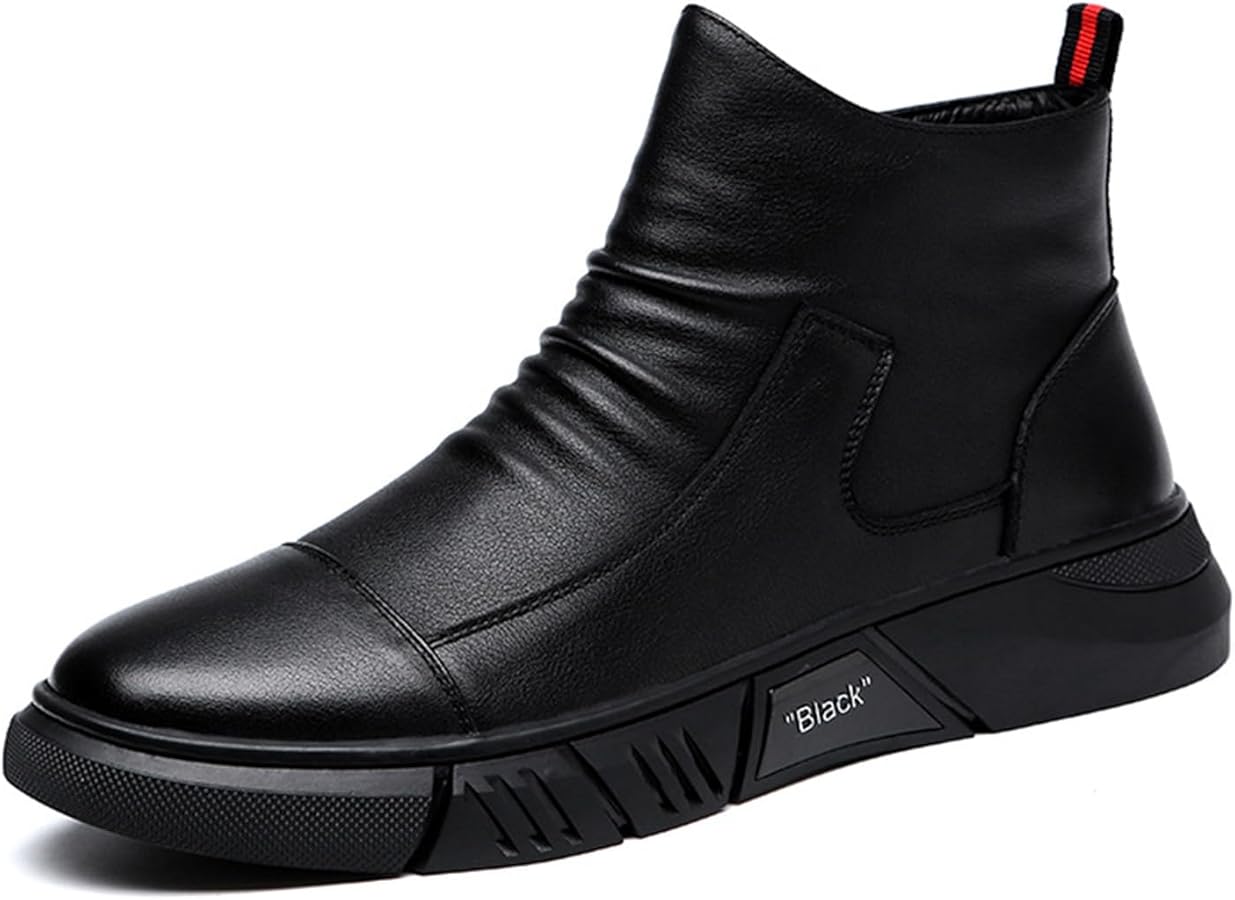 Amazon.com | Men's Ltalian High-Top Chukka Boots With Side Zipper