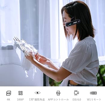 Amazon | Ordro EP6 Plus 4K ビデオカメラ ウェアラブル式ビデオカメラ