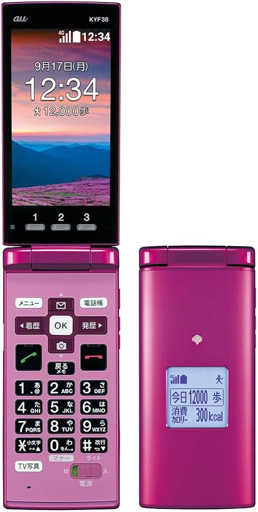 Amazon | au かんたんケータイ KYF38 ワインレッド 白ロム | 携帯電話