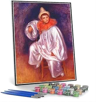 Amazon | DIY数字油絵白いピエロジャンルノワール1902年オーギュスト