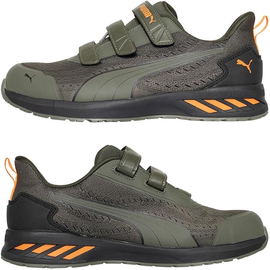 Amazon | [プーマ] 安全靴 グライド オリーブ 26.5cm H&L 面ファスナー