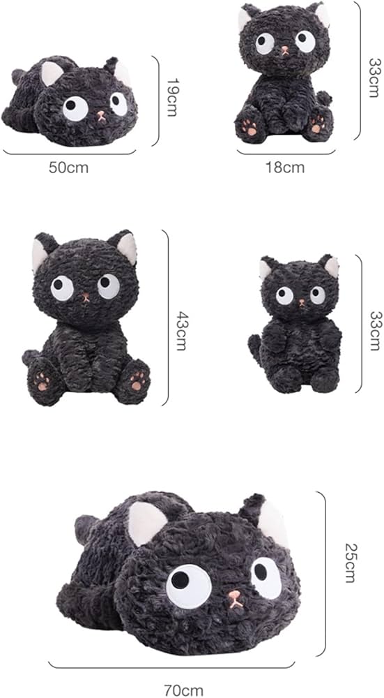 Amazon｜黒猫縫ぐるみ 動物 ぬいぐるみ ねこ ネコ おもちゃ 43cm 黒 猫