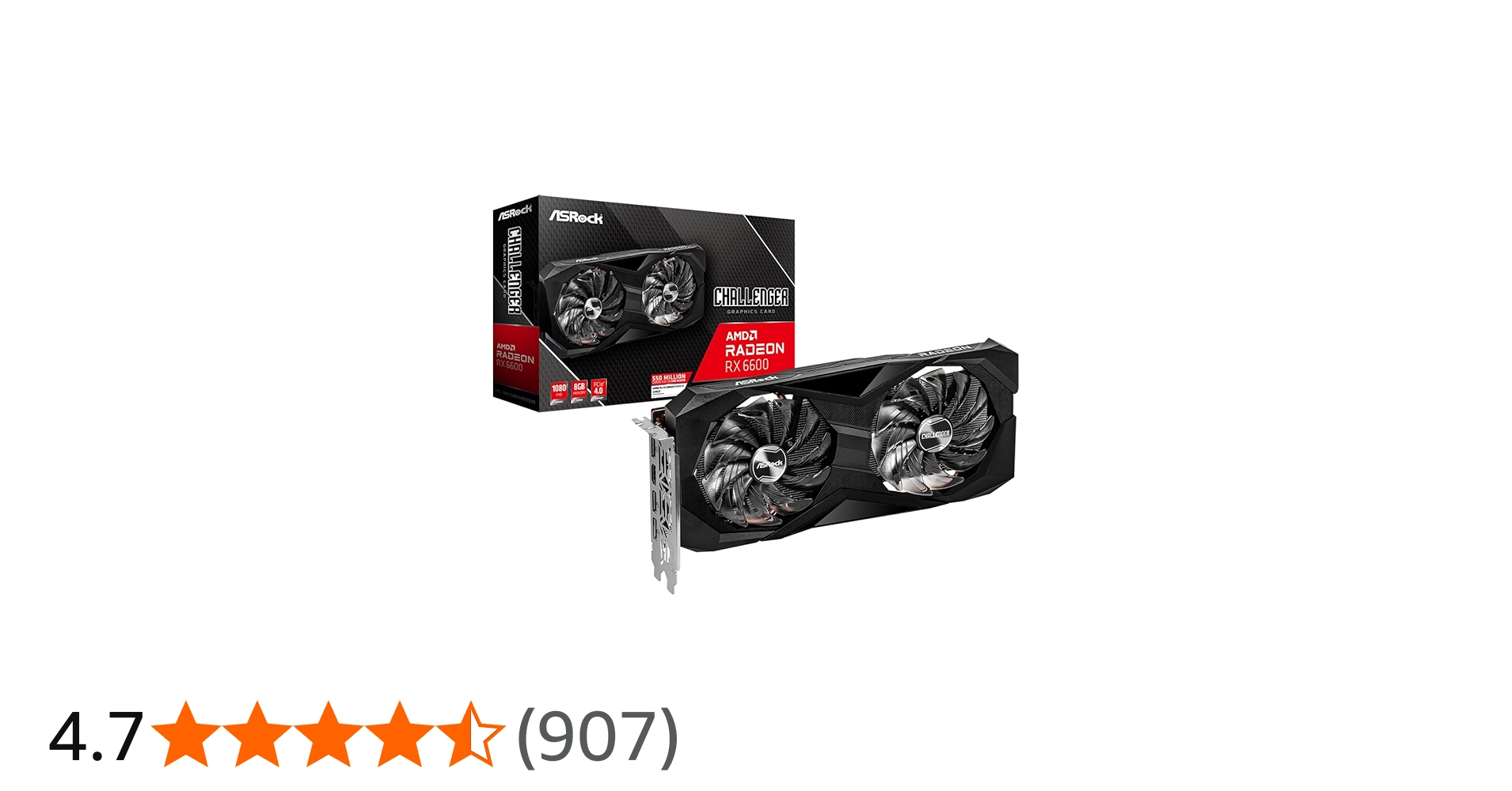 ASRock AMD Radeon RX 6600 Challenger D 8GB GDDR6 DisplayPort