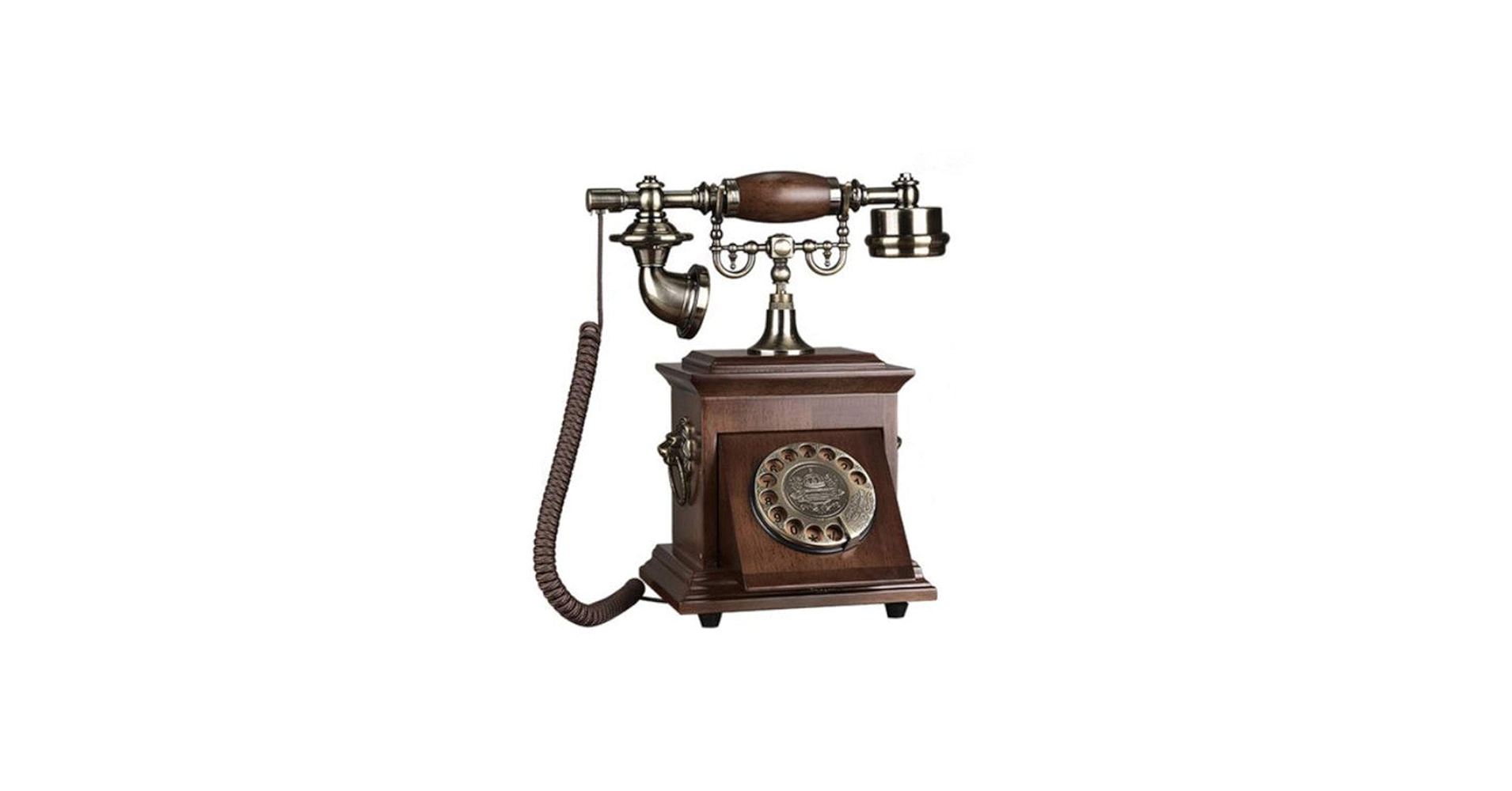 Amazon | アンティーク木製電話、アンティーク電話、有線ダイヤル電話