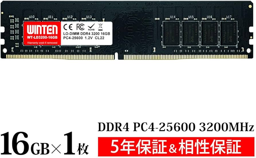 Amazon.co.jp: WINTEN デスクトップPC用メモリ DDR4-3200 16GB 288Pin