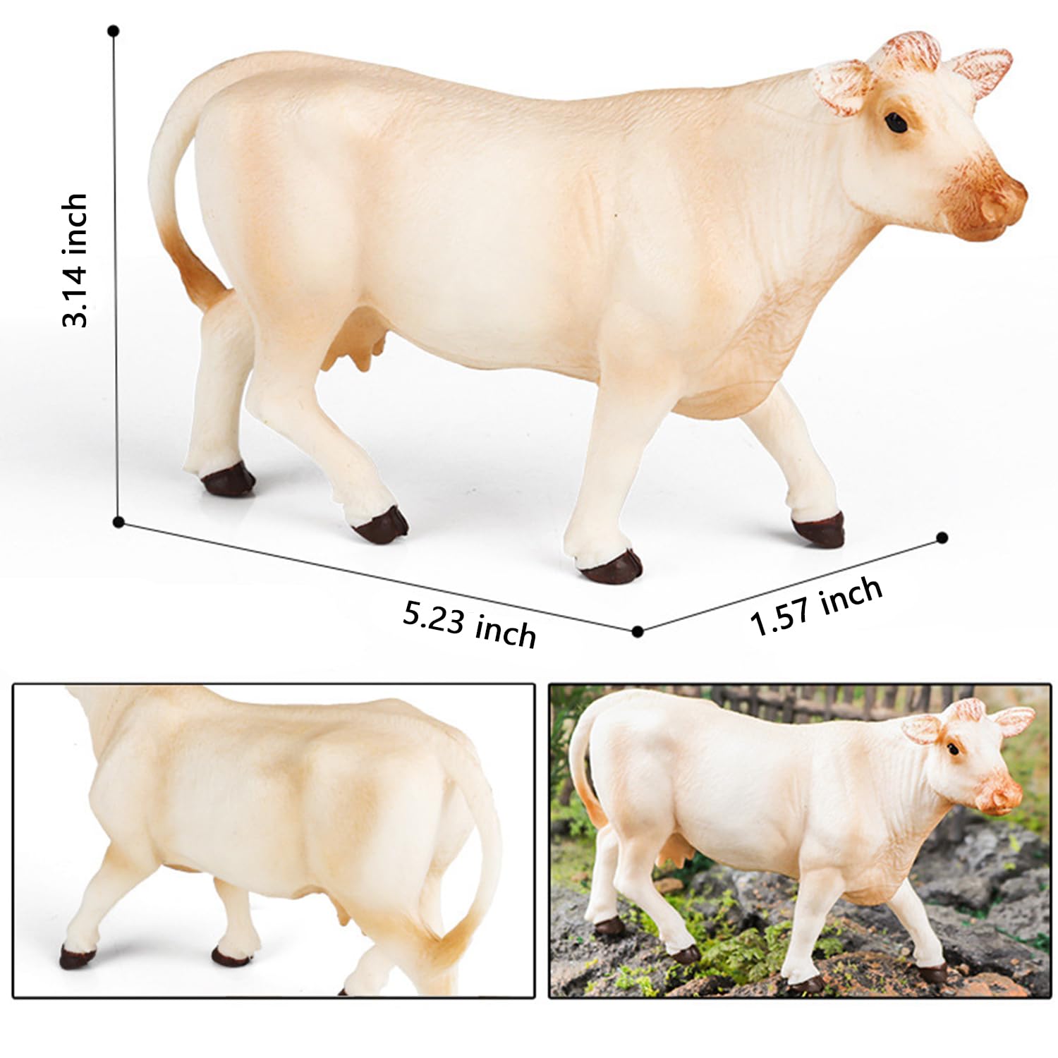 Amazon.co.jp: Aydinids ミニチュア シャロレー・ブル・ファーム 牛