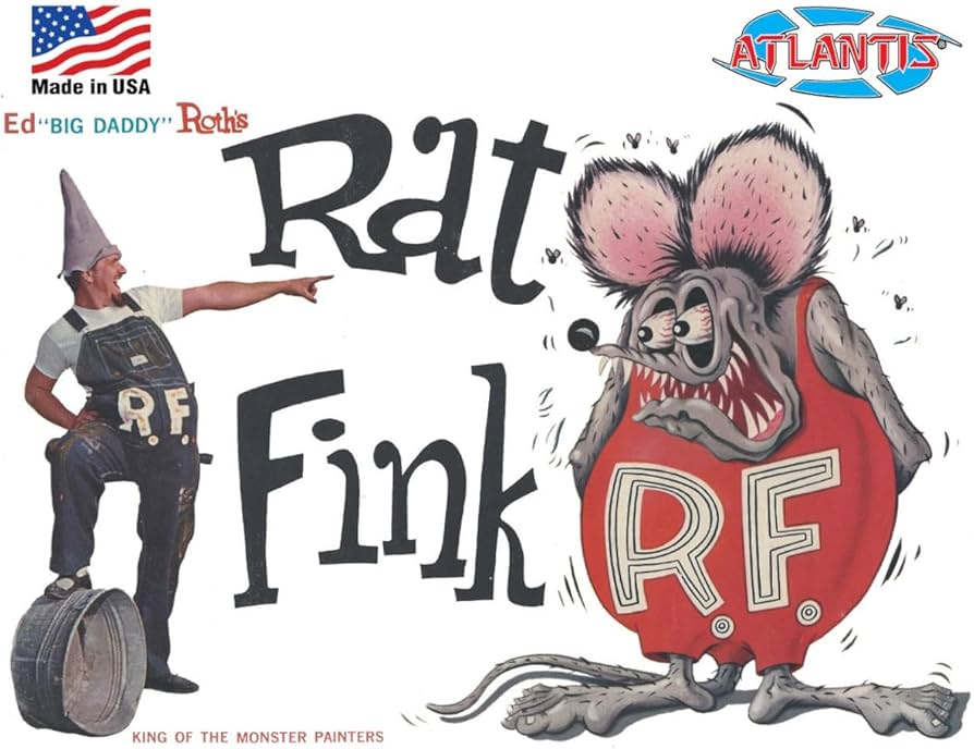 ATLANTIS Rat Fink Ed Big Daddy Roths Plastic Model, Miniatures