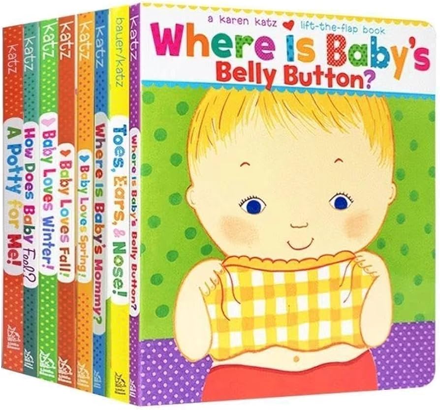 Amazon.co.jp: 英語8冊「karen katz」しかけ絵本セット PNVU : ベビー