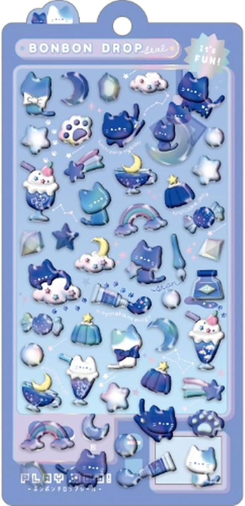Amazon | クーリア シール ボンボンドロップシール よるねこボンボン