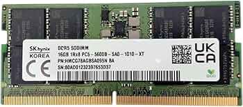 SK-Hynix 16GB 5600MHz DDR5 PC5-44800 Non-ECC CL46 262-Pin SoDimm