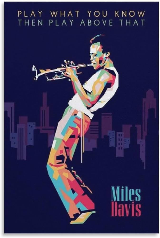 Amazon.co.jp: マイルスデイビスジャズミュージシャンアートキャンバス