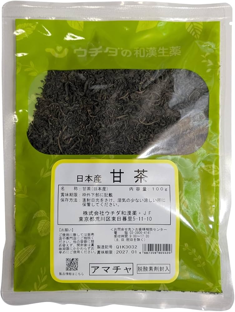 Amazon.co.jp: 甘茶（あまちゃ）【国産】 100g （ウチダ和漢薬