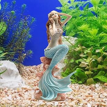 Amazon | アクアリウム オブジェ 人魚姫 水槽 オーナメント かわいい