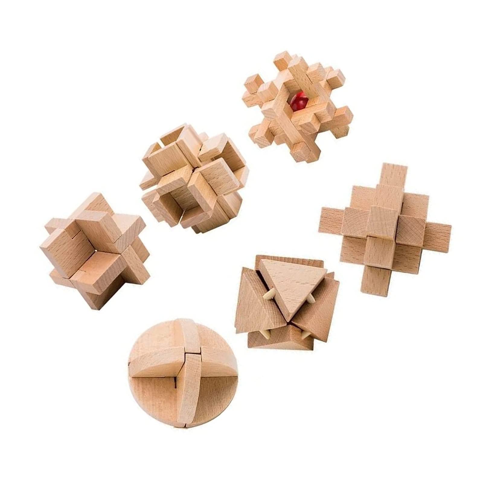 Amazon.co.jp: 立体パズル 6個セット レベル1~6 木製の知育玩具 3D